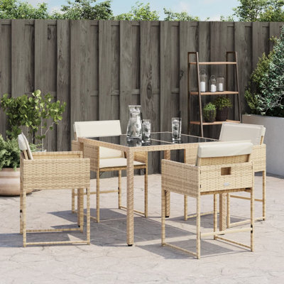 Dovecove Patio Chairs With Cushions 4 Pcs Poly Rattan