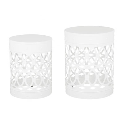 Outdoor Metal S/2 End Table