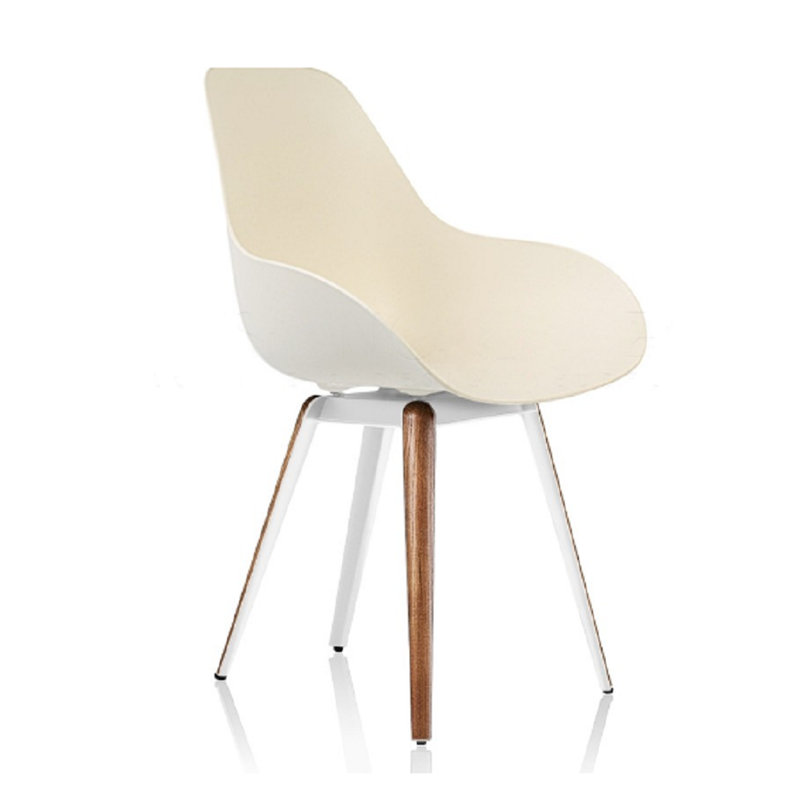 Kanisha Upholstered Armchair, White, Walnut