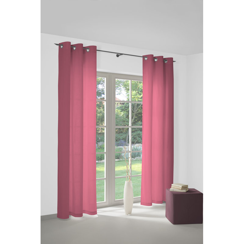 Uni Collection 100% Cotton Room Darkening Curtain Single Panel, 142cm wide x 305cm high, Rosa
