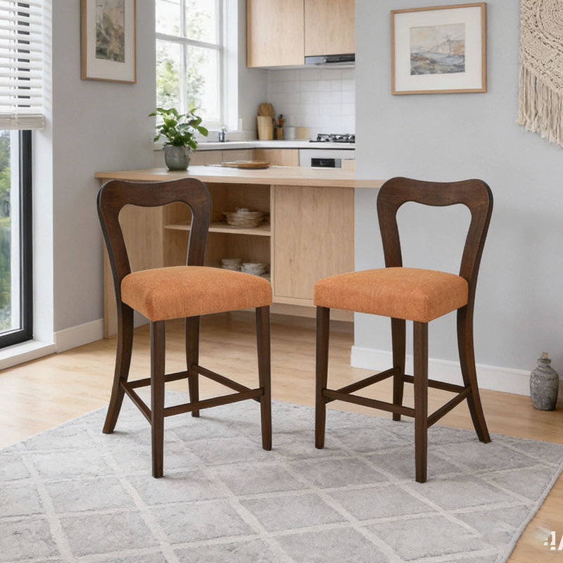 Ensemble de tabouret de comptoir, Caramel, noix