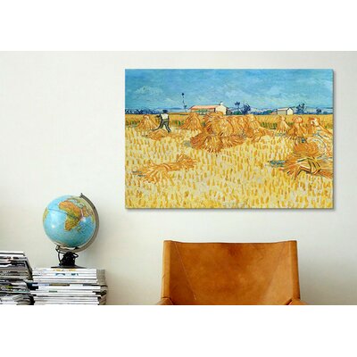 Harvest in Provence' by Vincent Van Gogh Painting Print on Canvas -  Vault W Artwork, 14345-1PC3-12x8