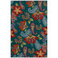 Tapis bleu sarcelle à motif floral Kamberk-486525333