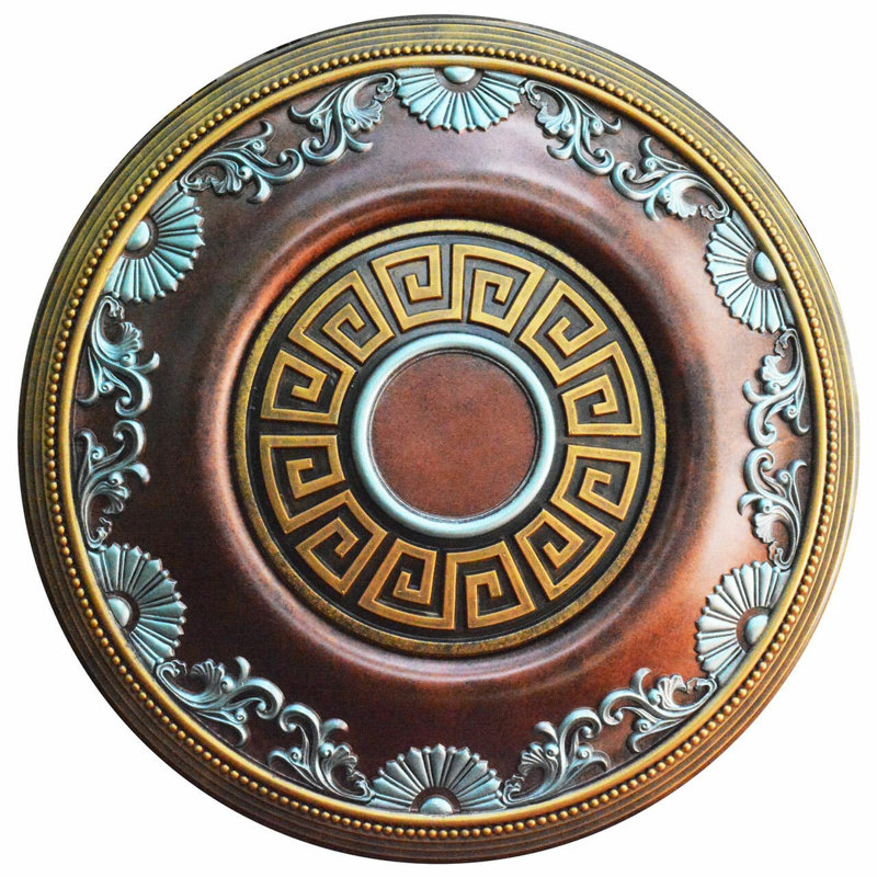 Médaillon de plafond en polyuréthane peint à la main D 25 po Greek Memories