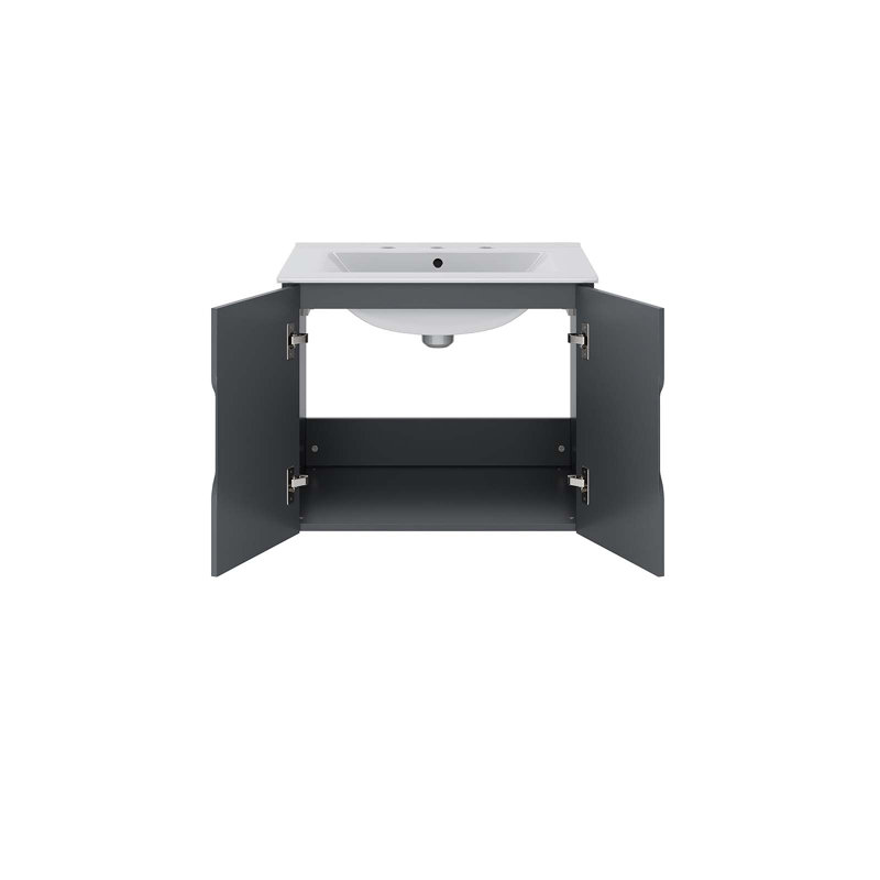 Meuble-lavabo 24 po Vitality de Modway, gris, Blanc