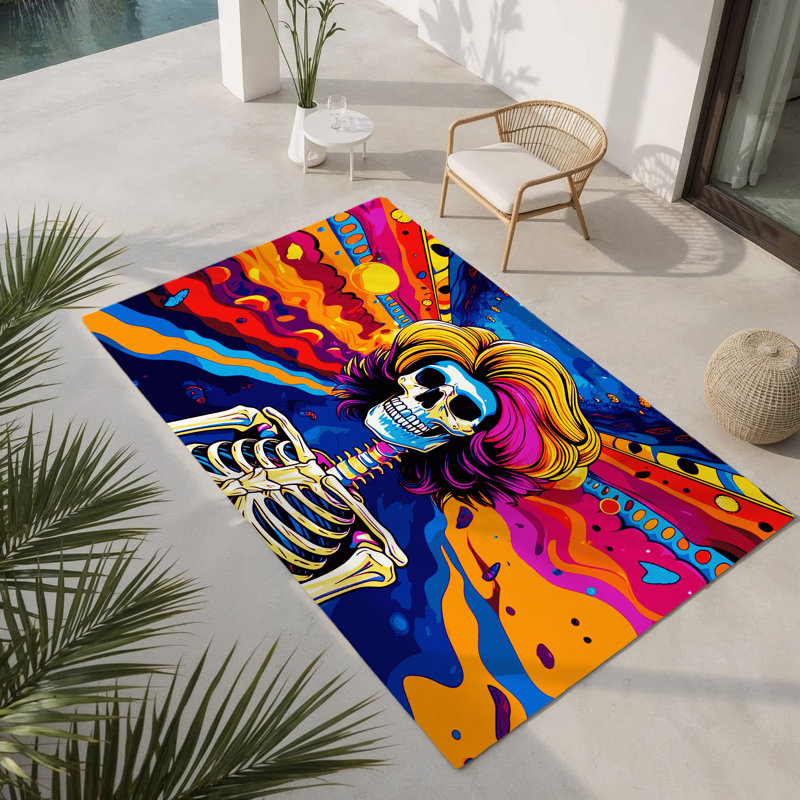 Flux Bloom Indoor And Outdoor Area Rug, Rectangle 4' x 6'