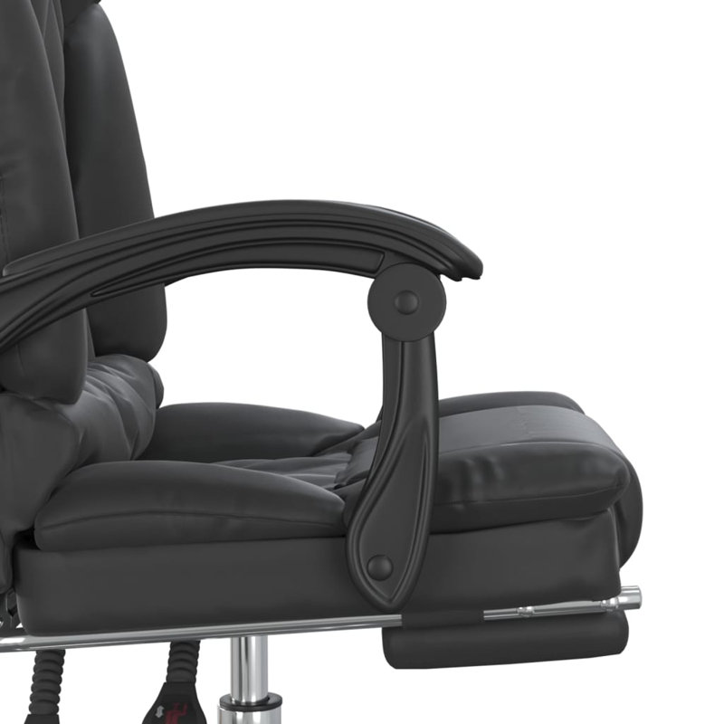 Massage Reclining Office Chair Faux Leather Chair Furniture, Black
