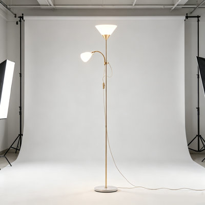 175cm Polished Torchiere Floor Lamp
