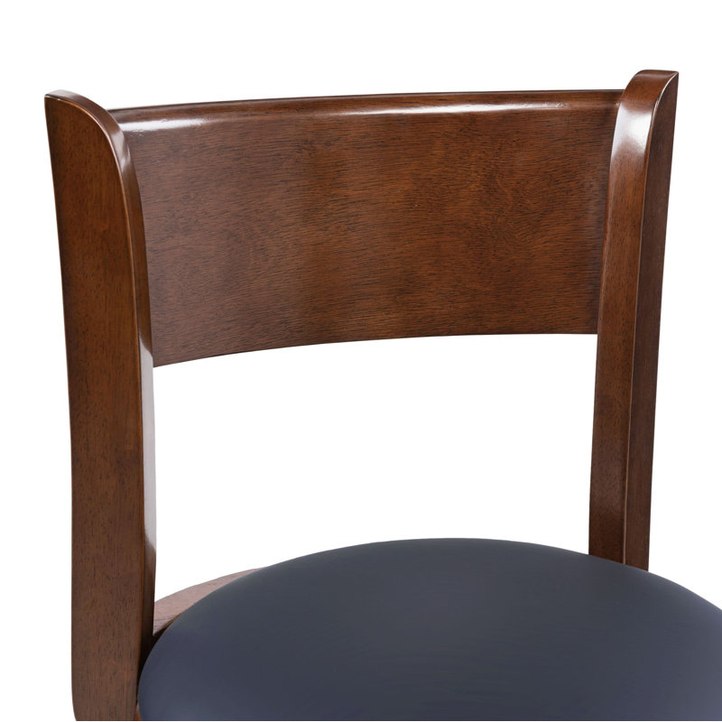 Analuz Swivel Upholstered Counter Stool with Solid Wood Frame, Cappuccino, Extra Tall (34" Seat Height)