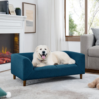 Boneless Modern Sofapet Sofa With Backrest And Armrests, Modern Rectangular Pet Sofa Suitable Medium And Large Dogs, Soft Cushion Comtable Dog Sofa,-- Grey