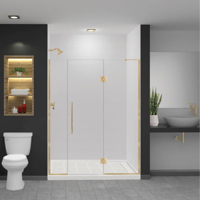 Transolid Elizabeth 61.5-in W x 76-in H Hinged Shower Door with Clear Glass