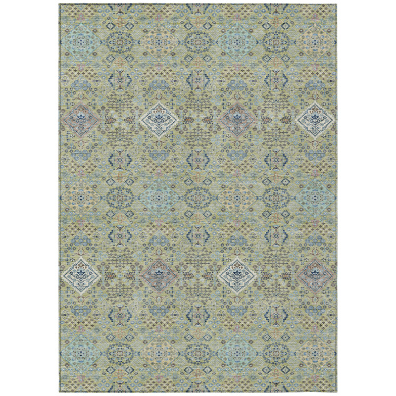 Machine Washable Indoor/Outdoor Chantille ACN2440 Traditional Rug, Aloe, 2'6" x 3'10"