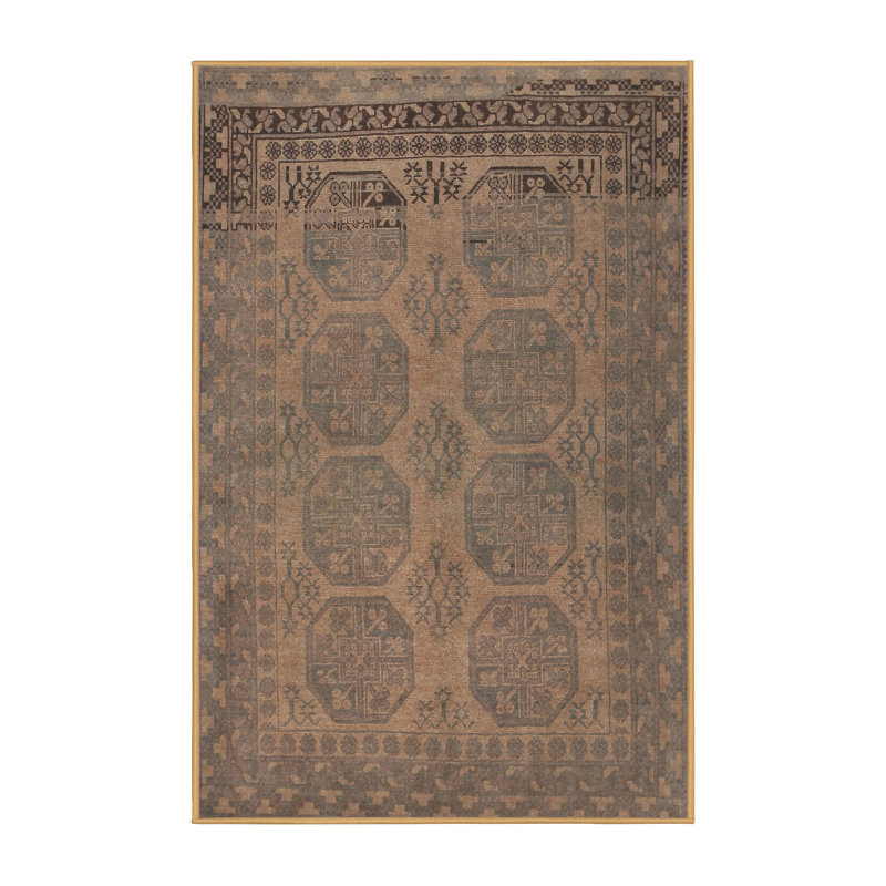 Tapis brun foncé Southwestern, Rectangle 4 pi x 6 pi