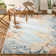 TOMMY BAHAMA Bimini Blooming Border Indoor Outdoor Area Rug Blue/Grey/Coral