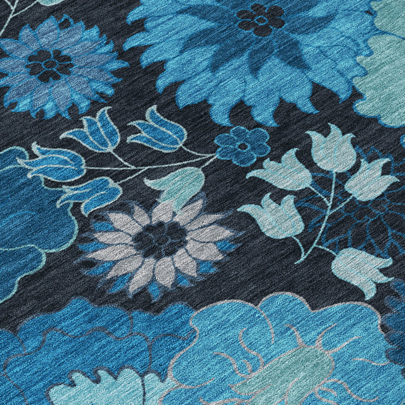 Machine Washable Indoor/Outdoor Chantille ACN2295 Floral Rug, Rectangle 10' x 14'