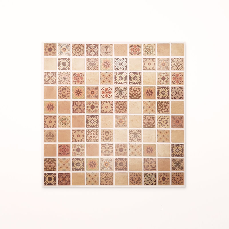 5.91'' W x 5.91'' L PVC Peel and Stick Field Tile, Antique Brown