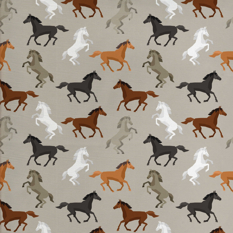 Tissu de chevaux, H 36 po x l 58 po x P 1 po