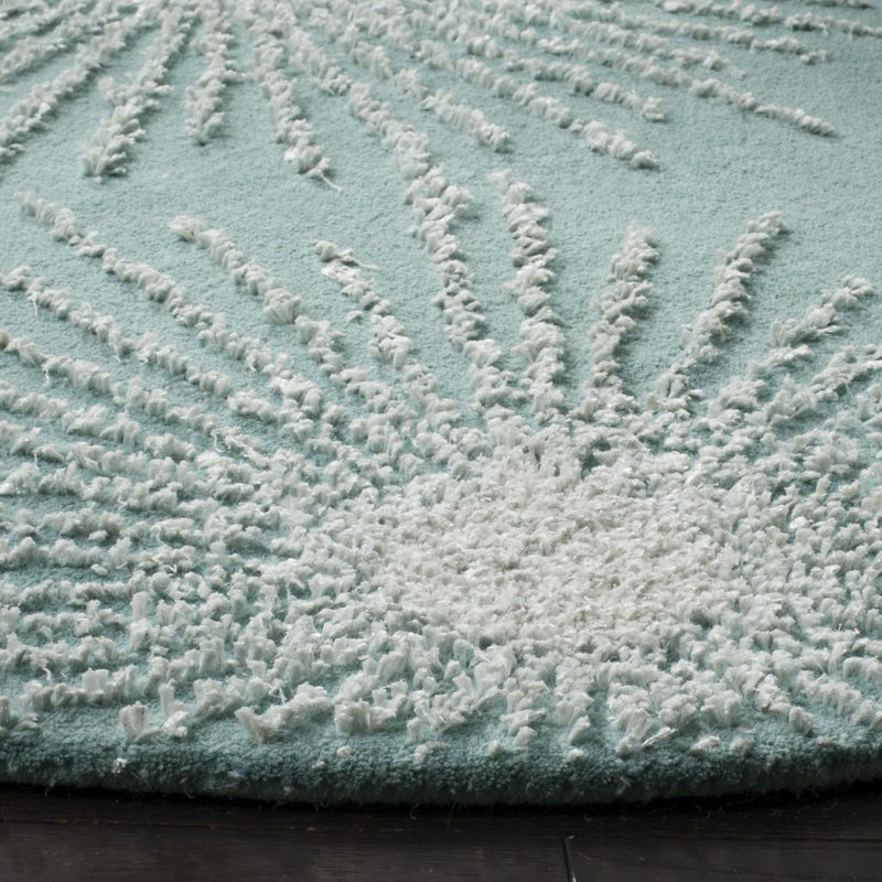 Tapis abstrait en laine et viscose touffetés à la main Amier, Tapis de couloir 2 pi 6 po x 8 pi