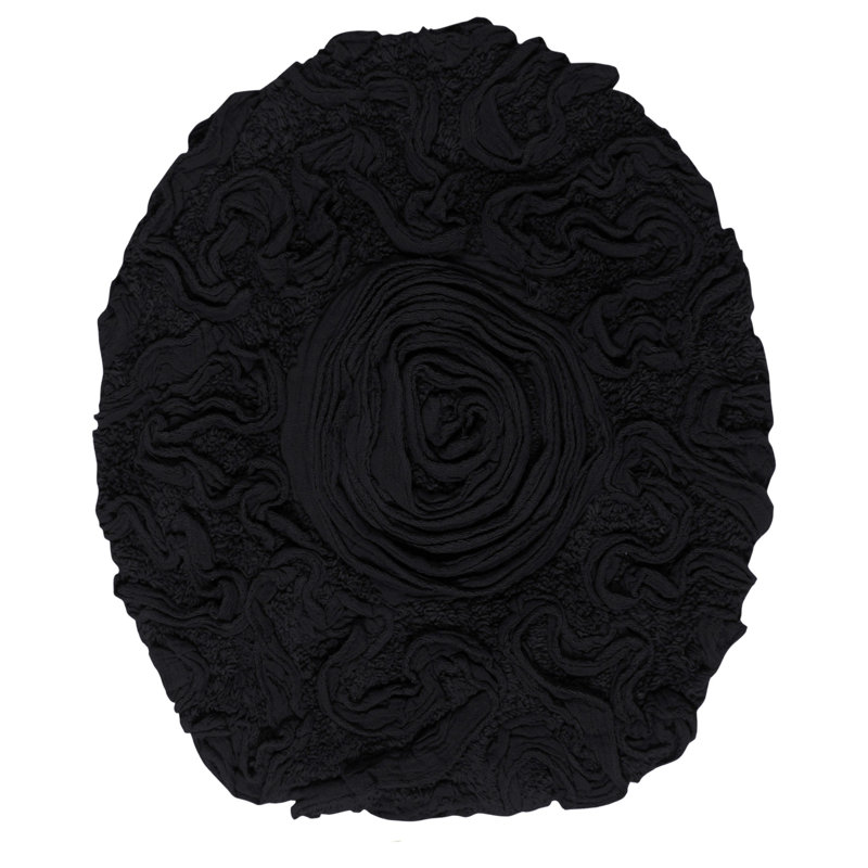Couvercle de toilette 100% coton Homeka Weavers Franciska - 18 po x 18 po, Noir