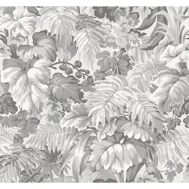 Floral Wallpaper Roll, Warm Gray