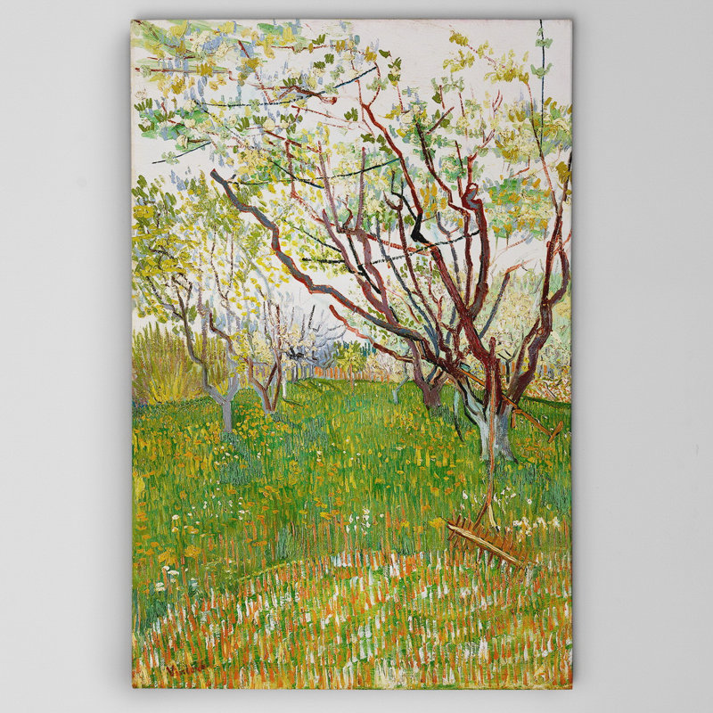 « the fleuring verge » par vincent van gogh, reproduction d’art encadrée, H 32 po x l 48 po x P 1,5 po