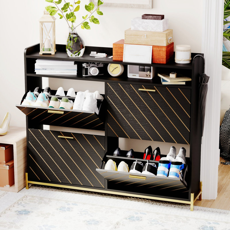Shoe Cabinet, Entryway Storage Cabinet, Shoe Storage Organizer For Home, Shoe Storage Organizer For Home, Black