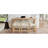 59-Inch Bar Table and 3 Upholstered Stools Set with Built-In Power Outlets, Solid Wood and MDF, Rectangular
