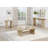 Beige Oak Coastal Rectangular Cocktail Coffee Table