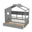 Lit de style maison en bois avec 2 tiroirs et tablette de rangement-122511061