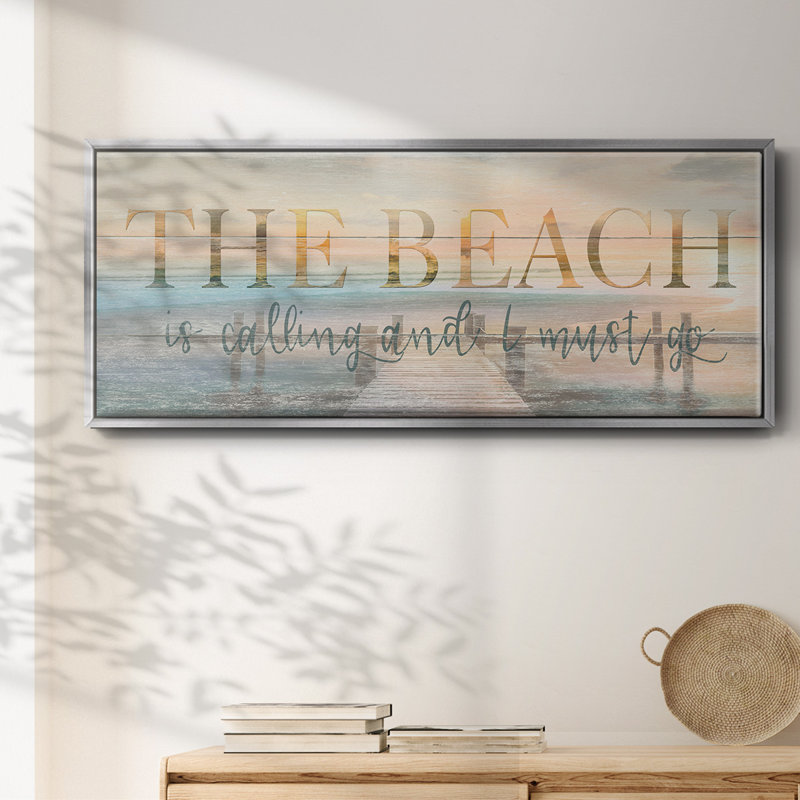 The Beach is- Toile encadrée, H 8 po x l 20 po