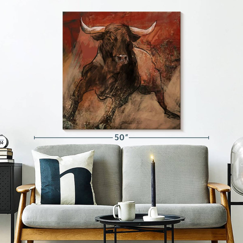 Brampt Bull Abstract, 33" H x 33" W