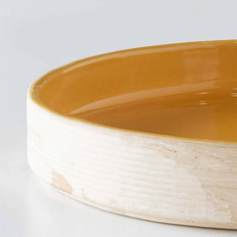 Bol à pâtes en céramique fabriqué à la main beige - élégant, durable et parfait pour chaque repas