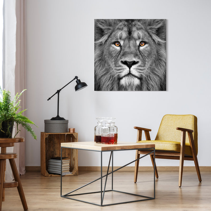 'King of the Jungle Lion' Glass Wall Art