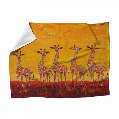 Jeté en molleton Giraffe - Jetés d'animaux pour canapés ou lits