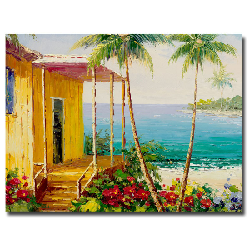'Palm Harbour' Painting Print on Wrapped Canvas, 18" H x 24" W x 2" D