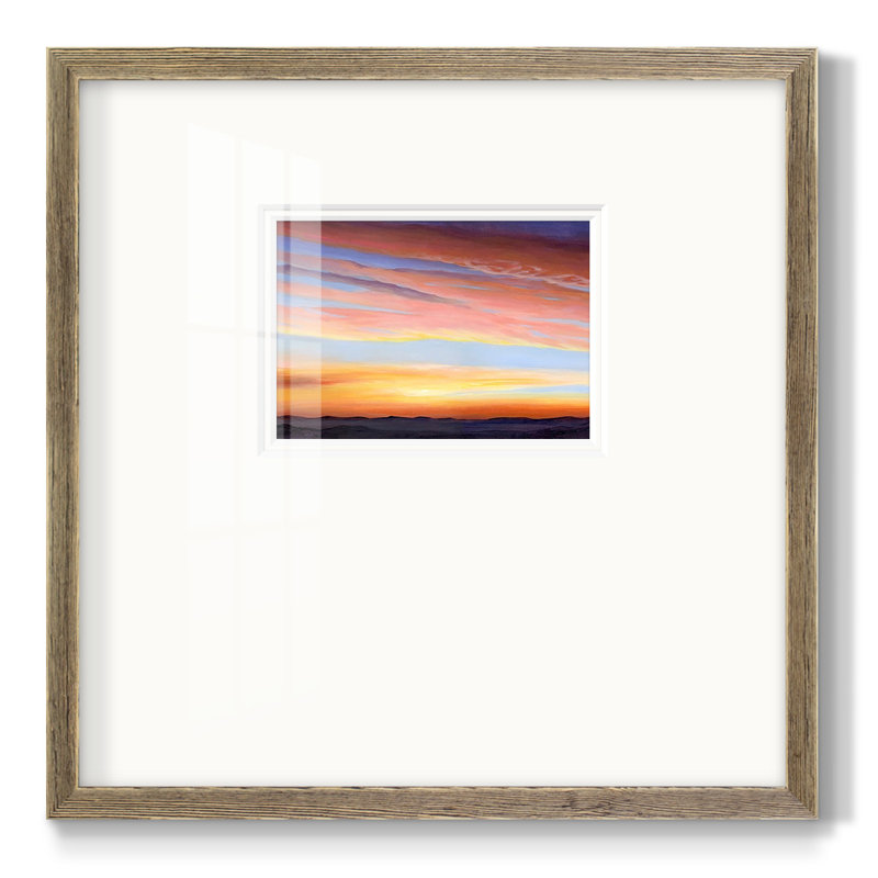 Impression encadrée Igniité crépuscule, H 17 po x l 17 po, Papier avec cadre brun clair, Pas de tapis