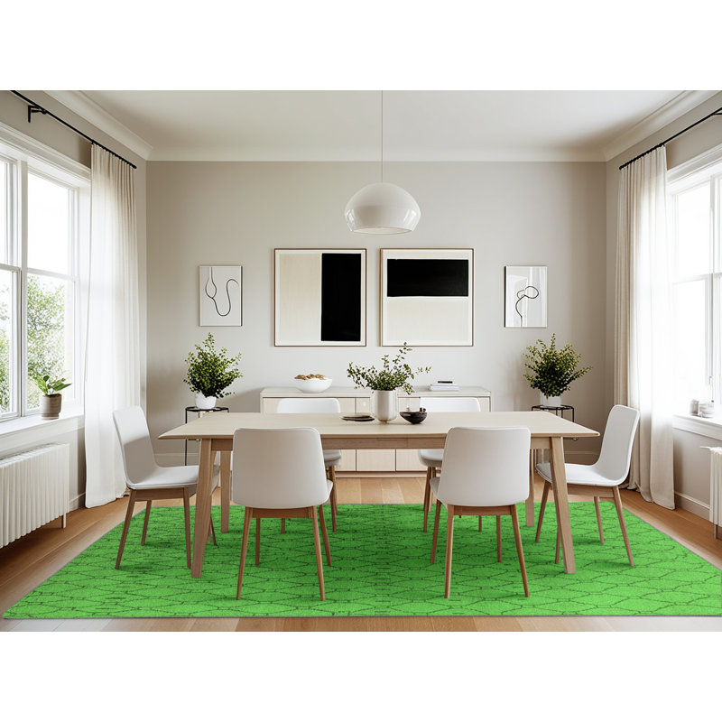 Washable Geometric Indoor Rug, Rectangle 7' x 10'