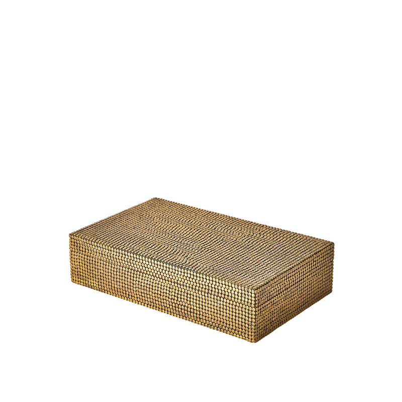 Lames Box-Laiton vieilli-Lg, H 3,5 po x l 15,25 po x P 9,25 po