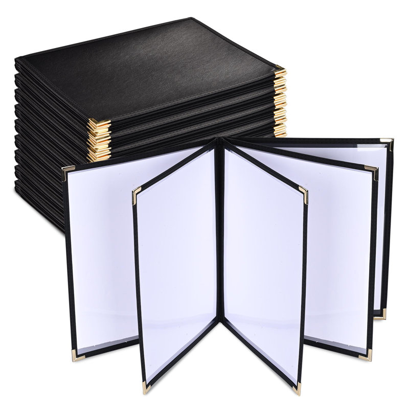 WeChef 10 Pack Restaurant Menu Covers 8.5" x 11" Book Style 8 Views Clear Cafe