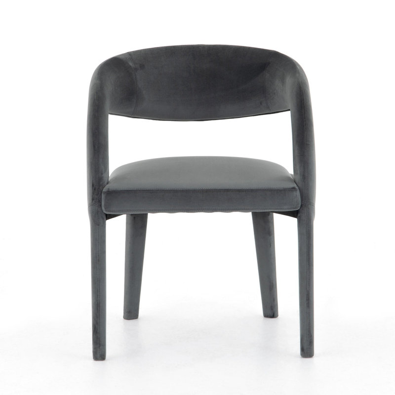 Hawkins Standard Upholstered Arm Chair, Charcoal Velvet