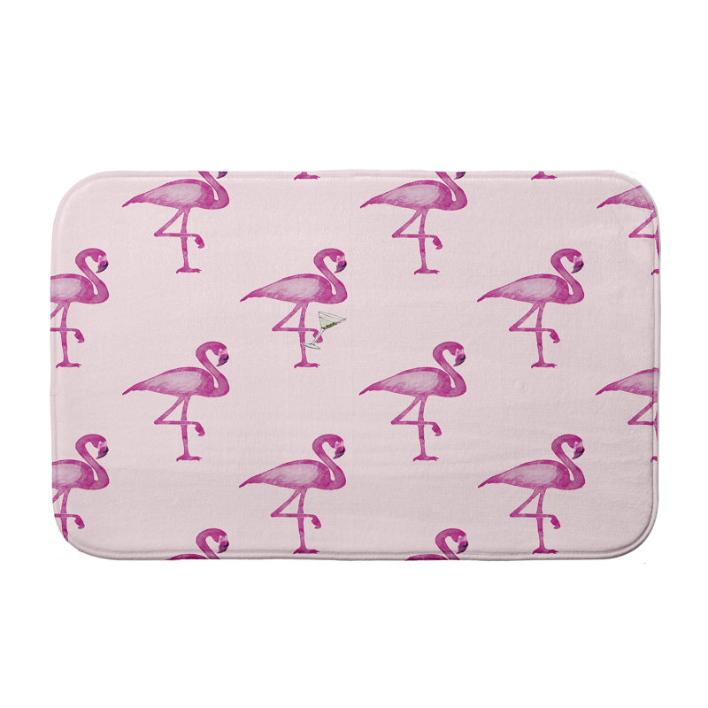 Lyndsey Non-Slip Bath Mat, 21" W x 34" L, Pink