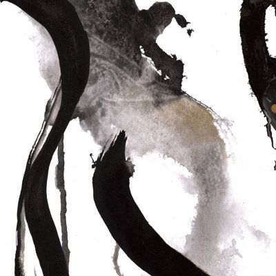 Black And Gold Strokes 2 - Wrapped Canvas Painting