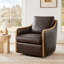 Fauteuil d'appoint pivotant en cuir Grayton-108739215