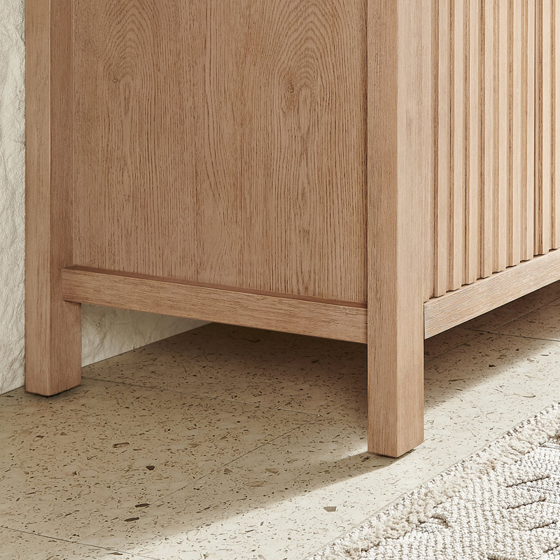Ensemble de meuble-lavabo à simple cuve 30 po en chêne naturel avec plateau en pierre blanche à grain blanc, 30"