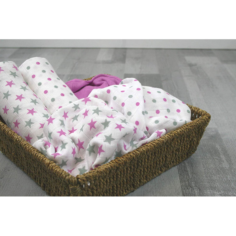 Losurdo MuslinZ Baby Muslin Squares 100% Cotton, Violet Star