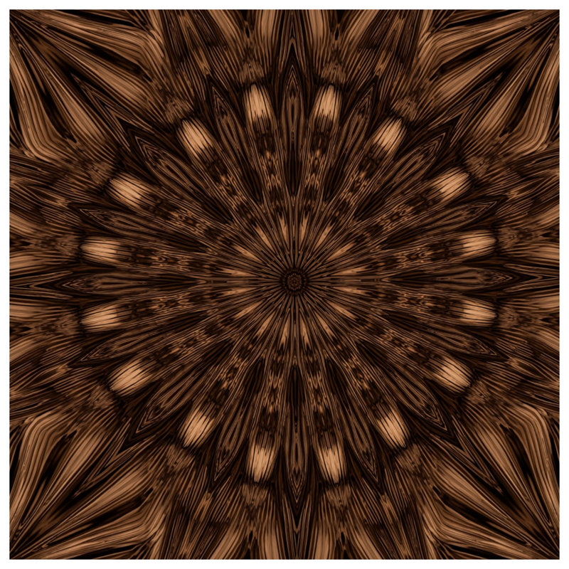 Tapis de bain brun kaléidoscope mandala, L 34 po x L 21 po
