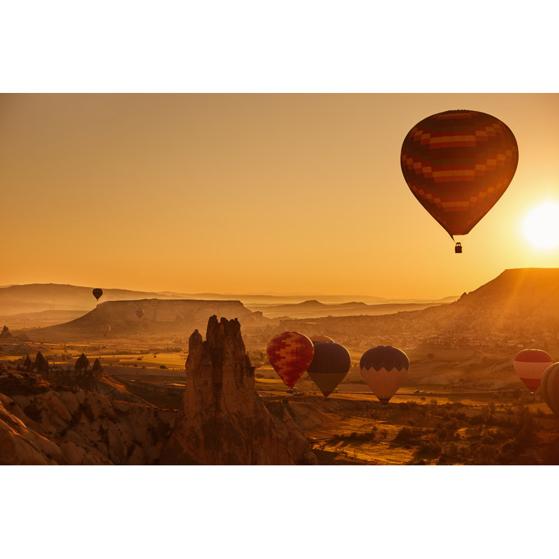 Hot Air Balloons 1 Piece Wrapped Canvas Wall Art, 20cm H x 30cm W