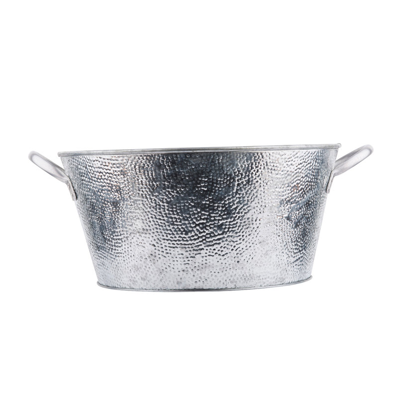 Seau rond en acier galvanisé 4,5 gallons Stebrook TableCraft Galvanized Collection ™
