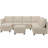 Ozeal Large U-Shaped Corduroy Sectional Modular Sofa Livingroom Storage Couch With Ottomans, Convertible Large Sofa Bed 8 ottomans Sleeper-1363923508