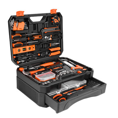 328-Piece Tool Set - Tool Kit Toolbox Storage Case With Drawer, General Household Hand Tool Kit Perfect For Home & DIY Repairs